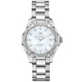 Tag Heuer Aquaracer Diamonds Mother of Pearl Dial Silver Steel Strap Watch for Women - WBD131B.BA0748