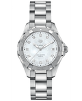 Tag Heuer Aquaracer Diamonds Mother of Pearl Dial Silver Steel Strap Watch for Women - WBD131B.BA0748