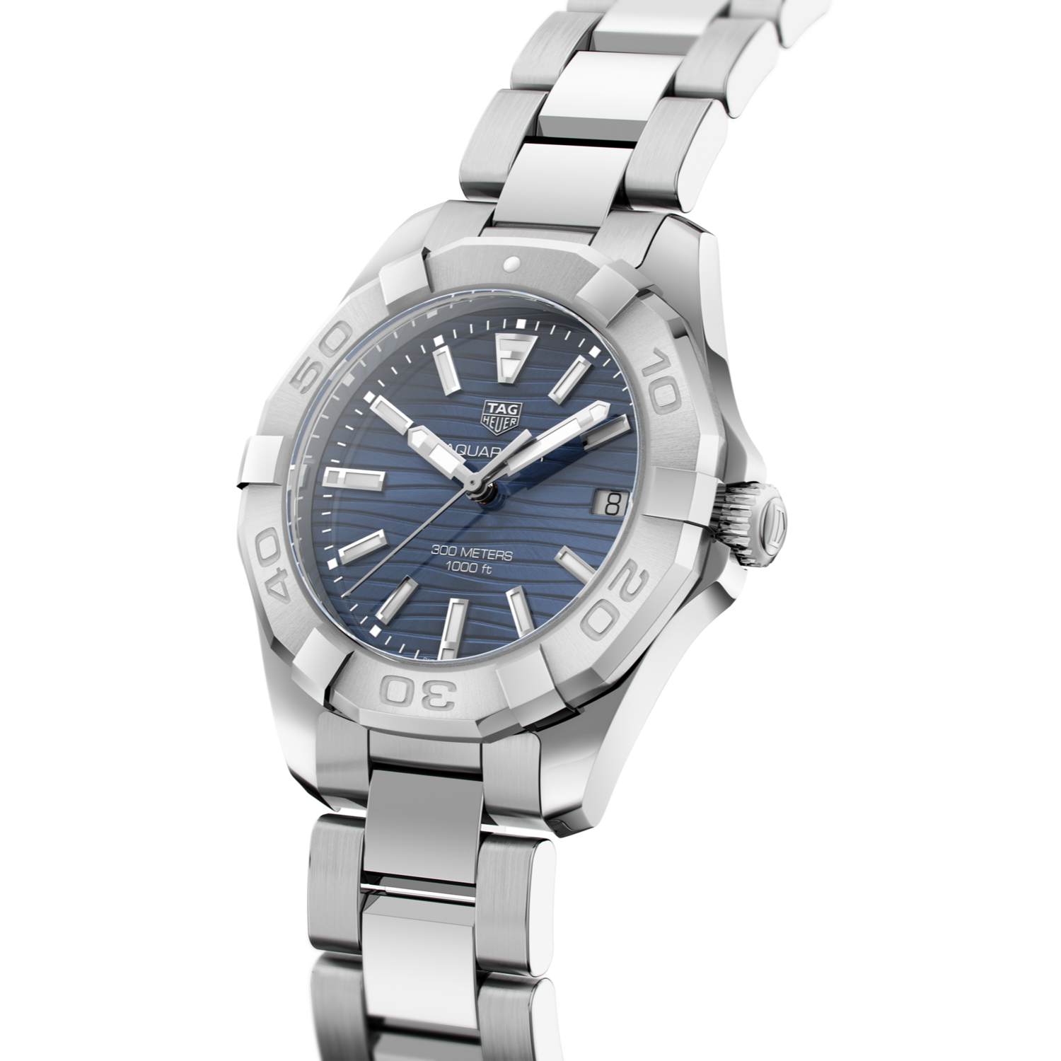 Tag Heuer Aquaracer Blue Dial Silver Steel Strap Watch for Women - WBD131D.BA0748