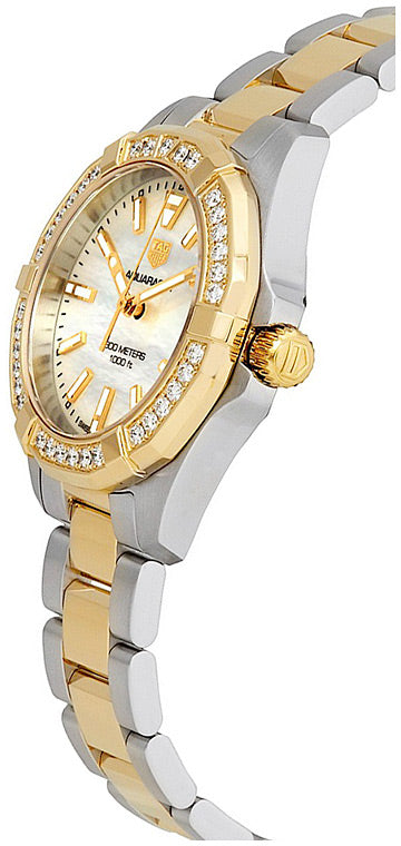 Tag Heuer Aquaracer Diamonds Mother of Pearl Dial Two Tone Steel Strap Watch for Women - WBD1321.BB0320