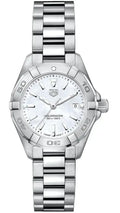 Tag Heuer Aquaracer Quartz Mother of Pearl White Dial Silver Steel Strap Watch for Women - WBD1411.BA0741