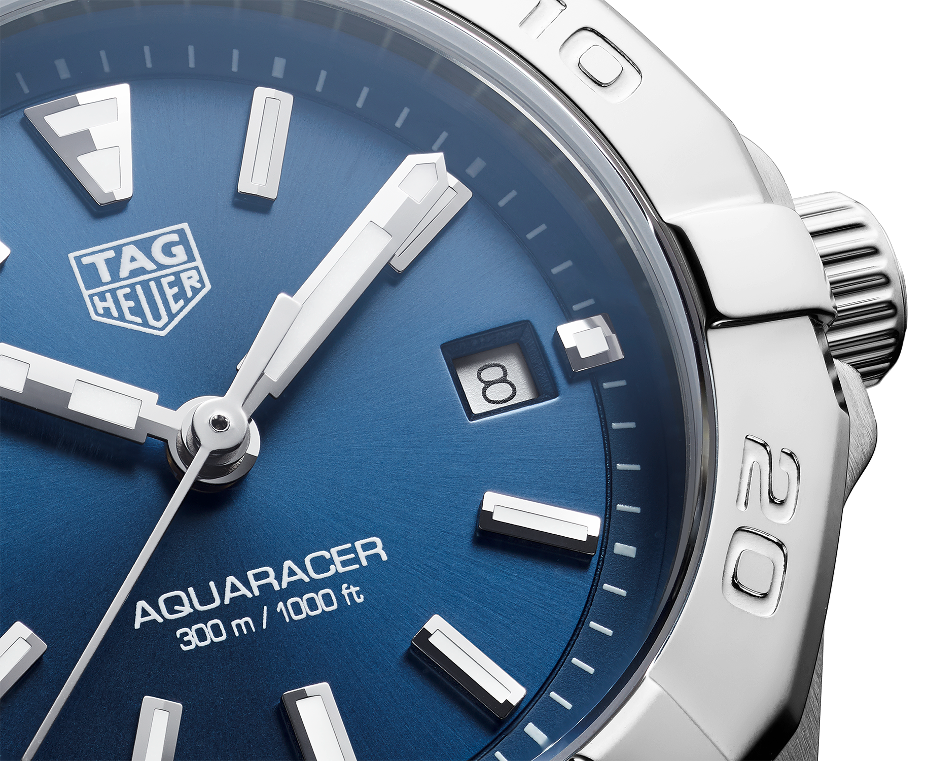 Tag Heuer Aquaracer Blue Dial Silver Steel Strap Watch for Women - WBD1412.BA0741