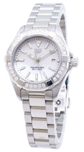 Tag Heuer Aquaracer Diamonds Mother of Pearl White Dial Silver Steel Strap Watch for Women - WBD1413.BA0741