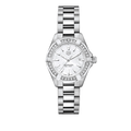 Tag Heuer Aquaracer Diamonds Mother of Pearl White Dial Silver Steel Strap Watch for Women - WBD1413.BA0741