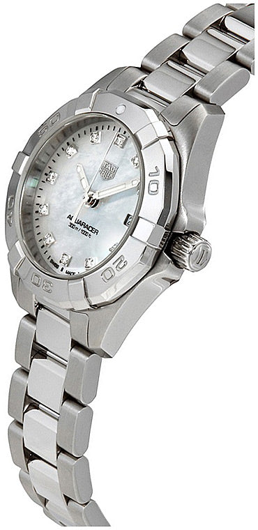 Tag Heuer Aquaracer Diamonds Mother of Pearl Dial Silver Steel Strap Watch for Women - WBD1414.BA0741