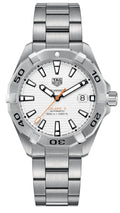 Tag Heuer Aquaracer Automatic White Dial Silver Steel Strap Watch for Men - WBD2111.BA0928