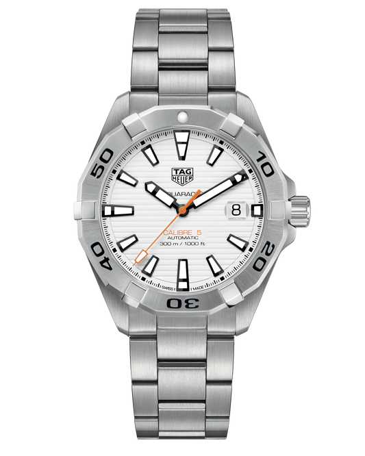 Tag Heuer Aquaracer Automatic White Dial Silver Steel Strap Watch for Men - WBD2111.BA0928