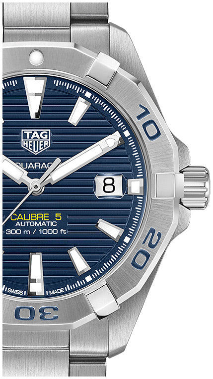 Tag Heuer Aquaracer Automatic Blue Dial Silver Steel Strap Watch for Men - WBD2112.BA0928