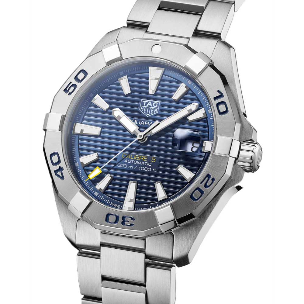 Tag Heuer Aquaracer Automatic Blue Dial Silver Steel Strap Watch for Men - WBD2112.BA0928