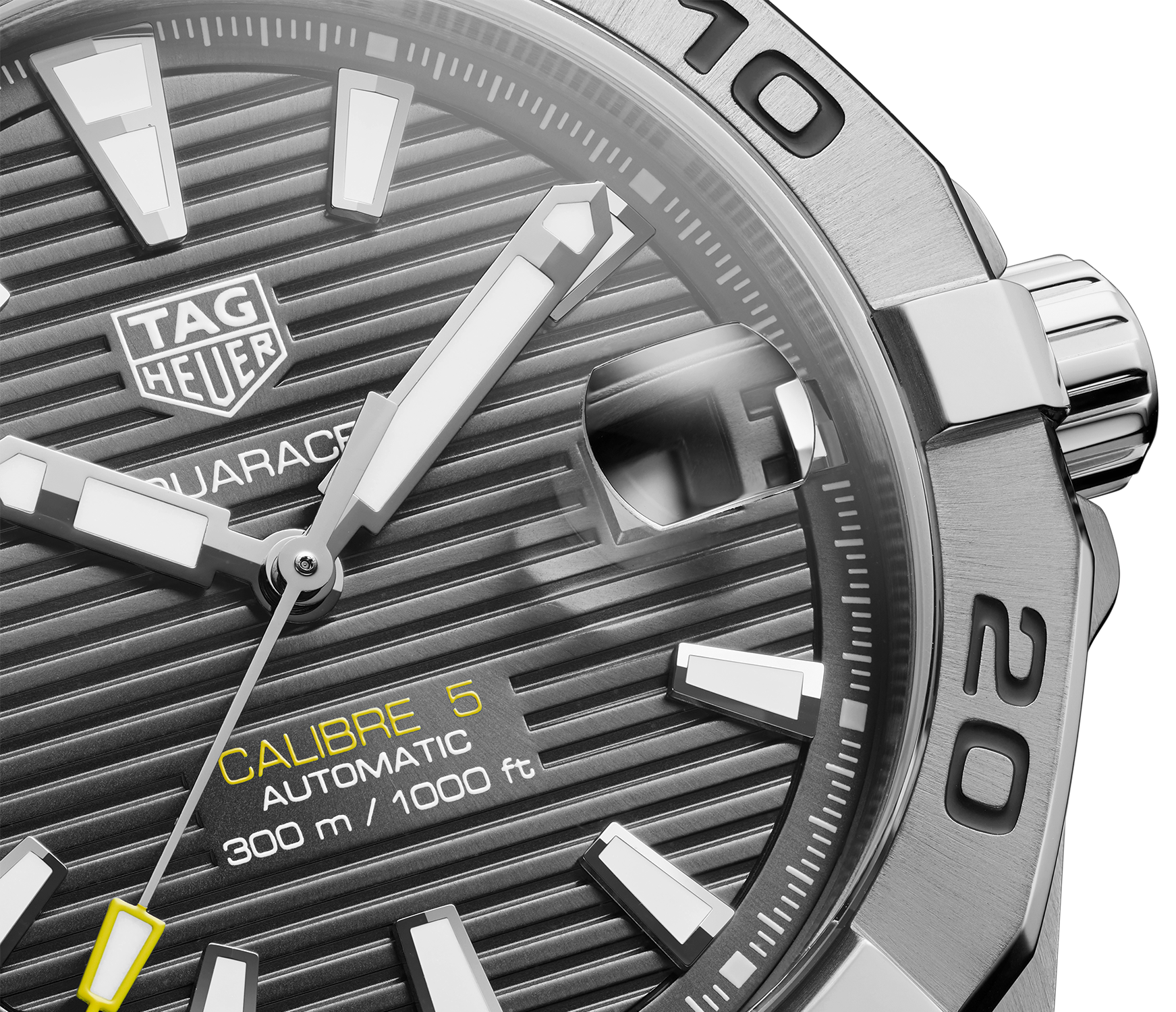 Tag Heuer Aquaracer Calibre 5 Grey Dial Silver Steel Strap Watch for Men - WBD2113.BA0928