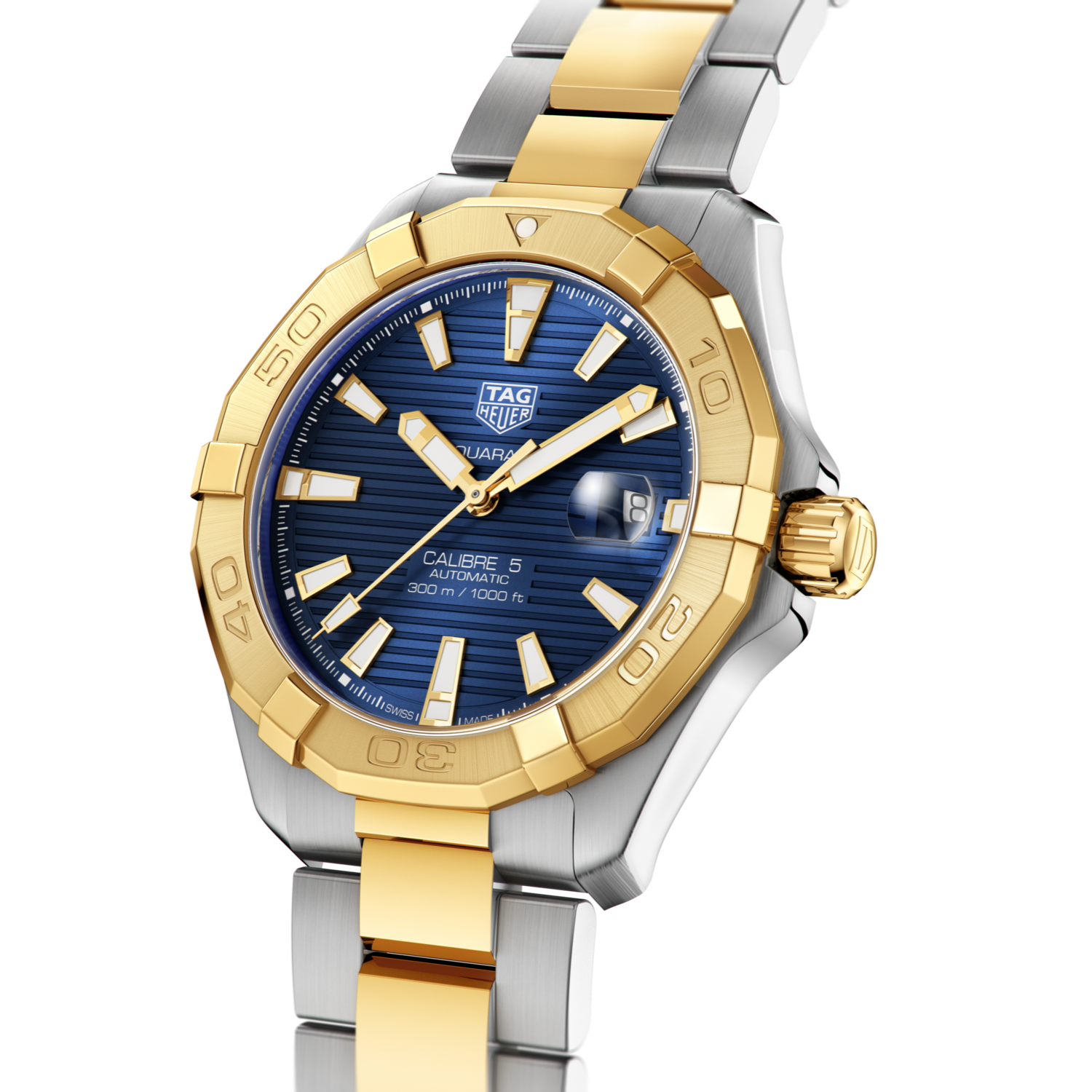 Tag Heuer Aquaracer Calibre 5 Blue Dial Two Tone Steel Strap Watch for Women - WBD2120.BB0930