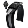 Emporio Armani Luigi Chronograph Quartz Black Dial Two Tone Nylon Strap Watch For Men - AR1948