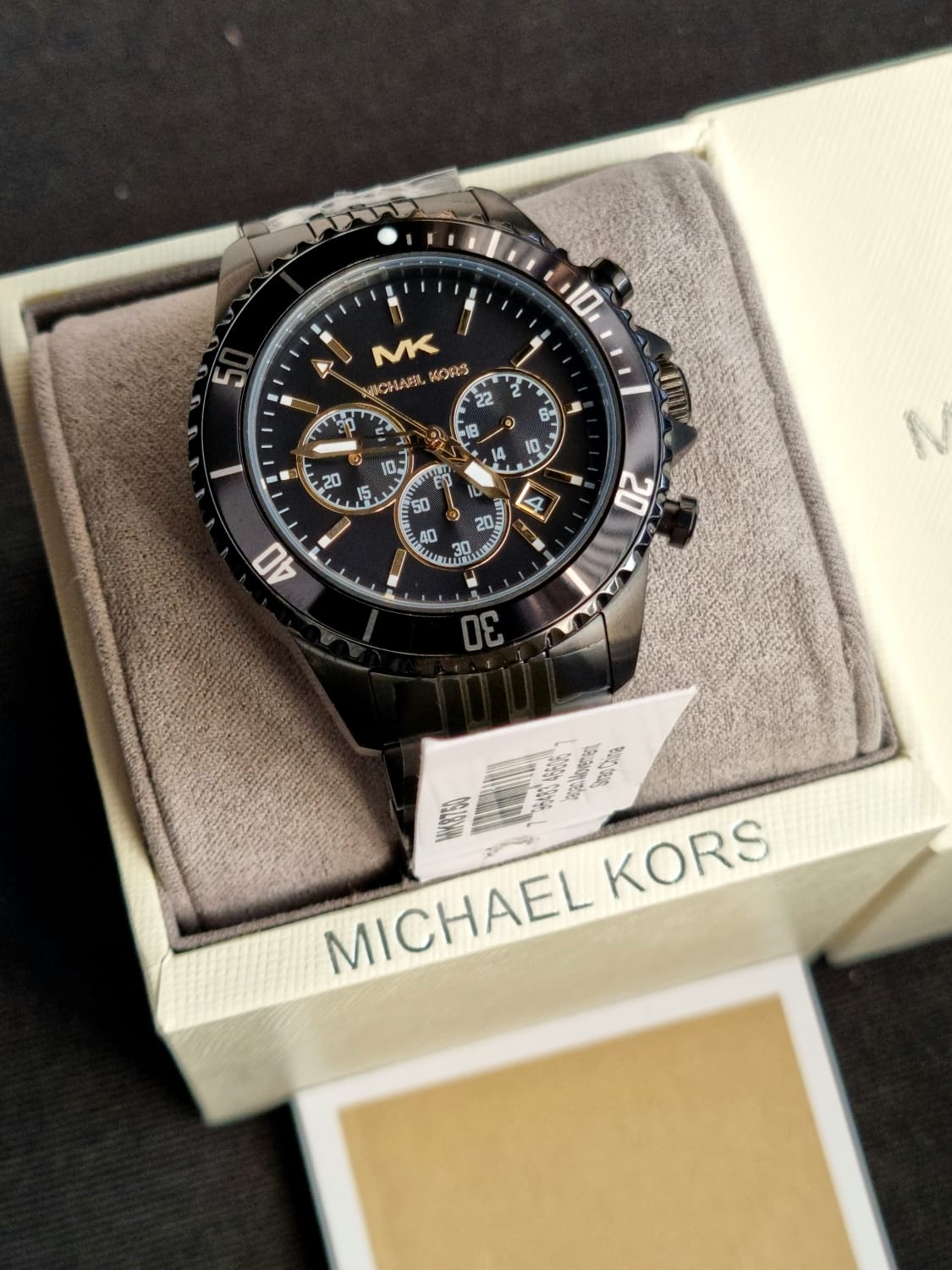 Michael Kors Bayville Chronograph Black Dial Black Steel Strap Watch For Men - MK8750