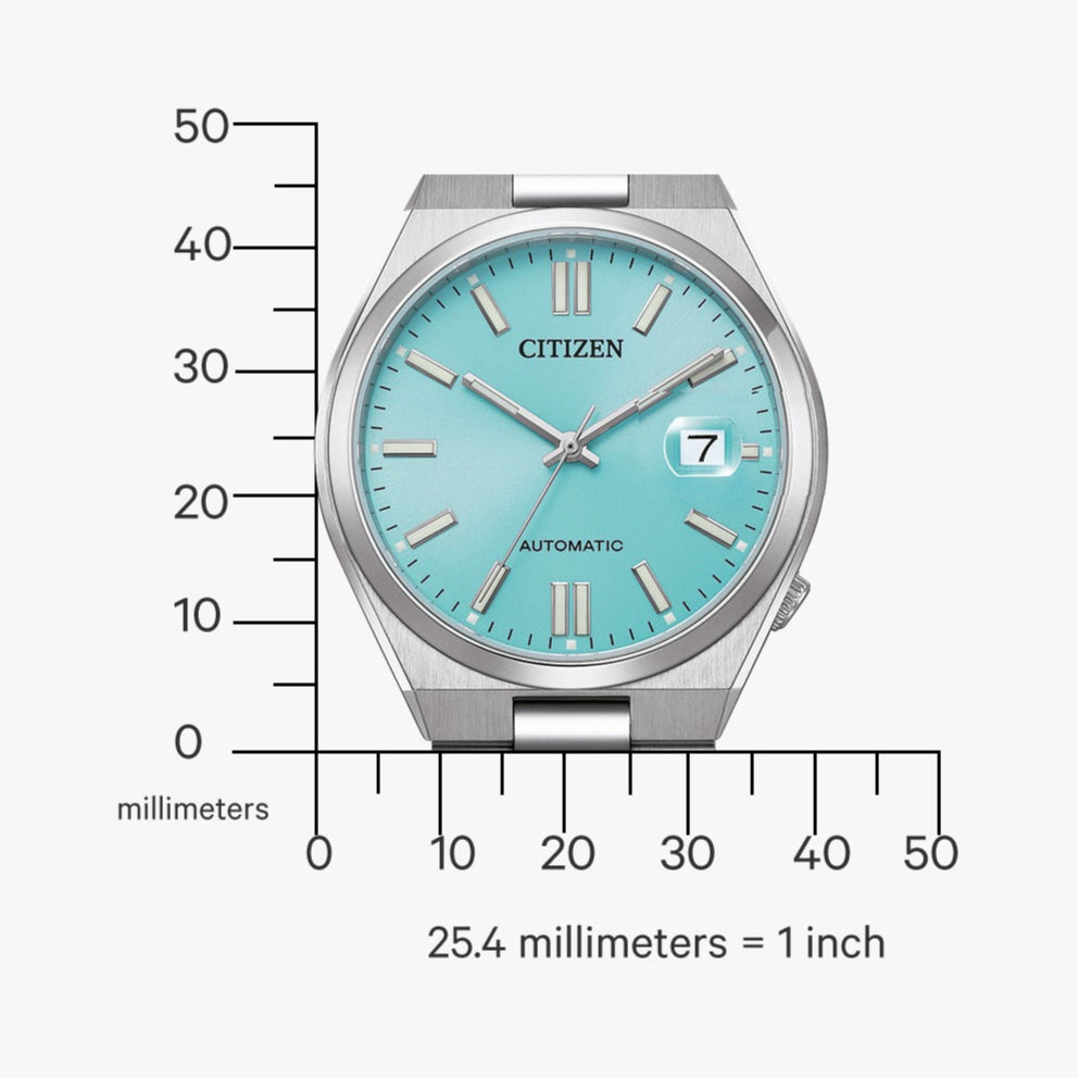 Citizen Tsuyosa Automatic Turquoise Dial Silver Steel Strap Watch For Men - NJ0151-88M