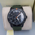 Michael Kors Cunningham Chronograph Black Dial Green Rubber Strap Watch For Men - MK7165