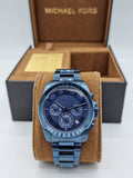 Michael Kors Brecken Chronograph Quartz Blue Dial Blue Steel Strap Watch For Men - MK6361