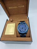 Michael Kors Brecken Chronograph Quartz Blue Dial Blue Steel Strap Watch For Men - MK6361