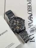 Emporio Armani Meccanico Automatic Black Dial Black Steel Strap Watch For Men - AR60054