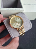 Michael Kors Jaryn Analog Quartz Gold Dial Gold Steel Strap Watch For Women - MK3500