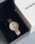 Emporio Armani Rosa Mother of Pearl Dial Rose Gold Steel Strap Watch For Women - AR11462