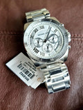 Michael Kors Brecken Chronograph Silver Dial Silver Steel Strap Watch For Women - MK8562