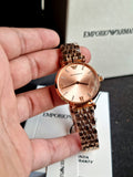 Emporio Armani Arianna Analog Mother of Pearl Dial Rose Gold Steel Strap Watch For Women - AR11196