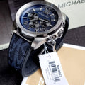 Michael Kors Brecken Chronograph Blue Dial Blue Silicone Strap Watch For Men - MK8923