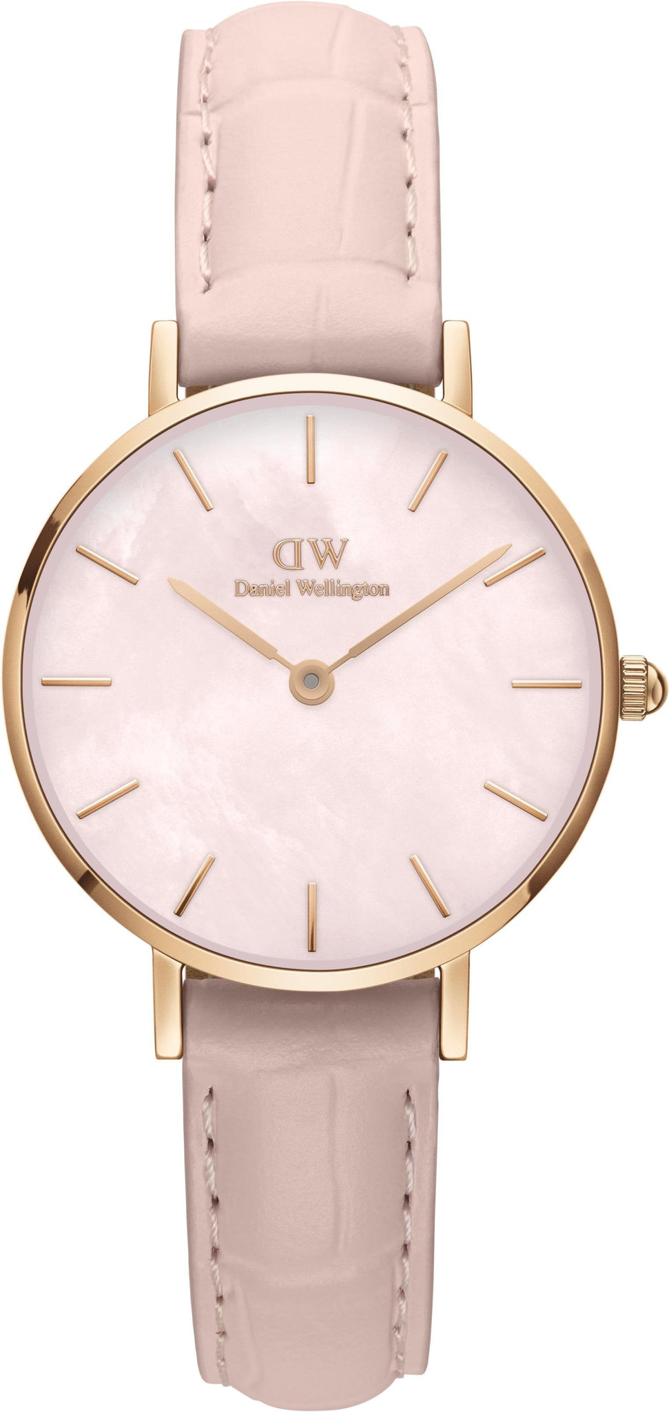 Daniel Wellington Petite Rouge Pink Dial Pink Leather Strap Watch For Women - DW00100511