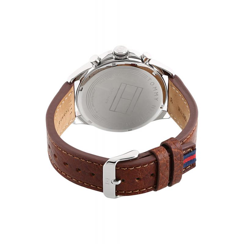 Tommy Hilfiger Dean Quartz Multifunction White Dial Brown Leather Strap Watch for Men - 1791274