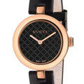 Gucci Diamantissima Quartz Black Dial Black Leather Strap Watch for Women - YA141501