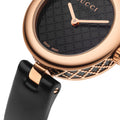 Gucci Diamantissima Quartz Black Dial Black Leather Strap Watch for Women - YA141501