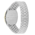 Gucci 25H Quartz Gold Dial Silver Steel Strap Watch for Men - YA163405