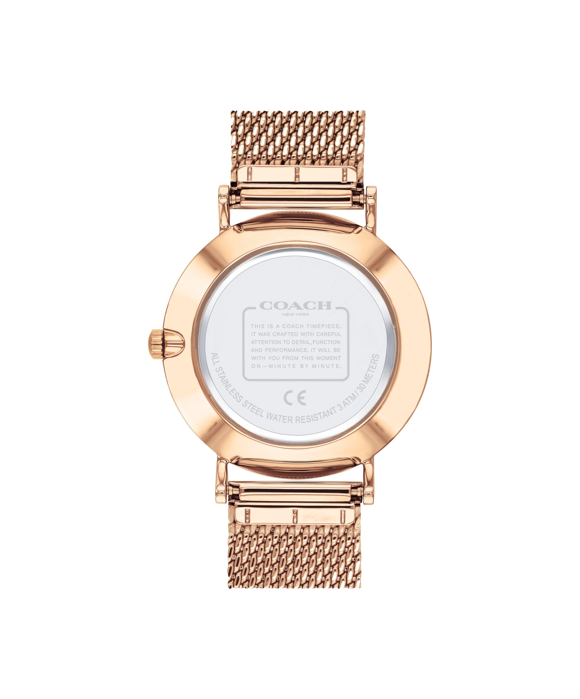 Coach Perry Silver Dial Rose Gold Mesh Bracelet Watch for Women - 14503386