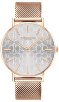 Coach Perry Silver Dial Rose Gold Mesh Bracelet Watch for Women - 14503386