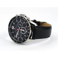 Tommy Hilfiger Luke Quartz Black Dial Black Leather Strap Watch for Men - 1791117