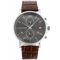 Tommy Hilfiger Daniel Grey Dial Brown Leather Strap Watch for Men - 1710416