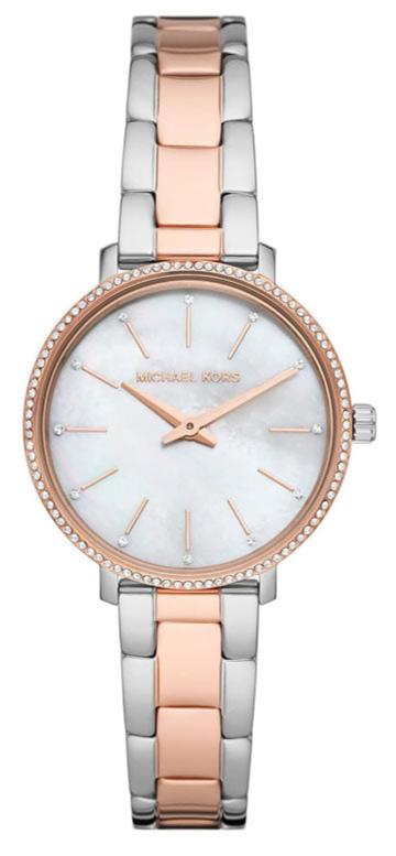 Michael Kors Pyper Quartz Mother of Pearl White Dial Two Tone Steel Strap Watch For Women - MK1066