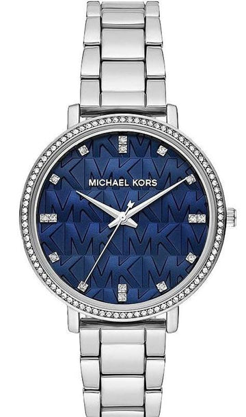 Michael Kors Pyper Blue Dial Silver Steel Strap Watch For Women - MK4671