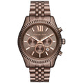 Michael Kors Lexington Chronograph Brown Dial Brown Steel Strap Watch For Men - MK8522