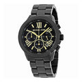 Michael Kors Brecken Chronograph Black Dial Black Steel Strap Unisex Watch - MK6302