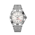 Breitling Chronomat GMT 40 White Dial Silver Steel Strap Watch for Men - A32398101A1A1