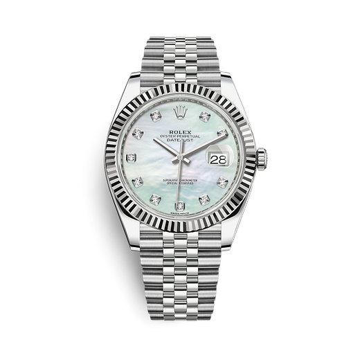 Rolex Datejust 41 Diamonds Mother of Pearl Dial Silver Jubilee Bracelet Watch for Men - M126334-0020