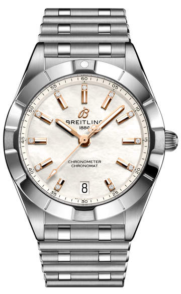 Breitling Chronomat 32 Mother of Pearl Dial Silver Steel Strap Watch for Women - A77310101A4A1