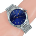 Michael Kors Slim Runway Quartz Blue Dial Silver Steel Strap Watch For Women - MK3379