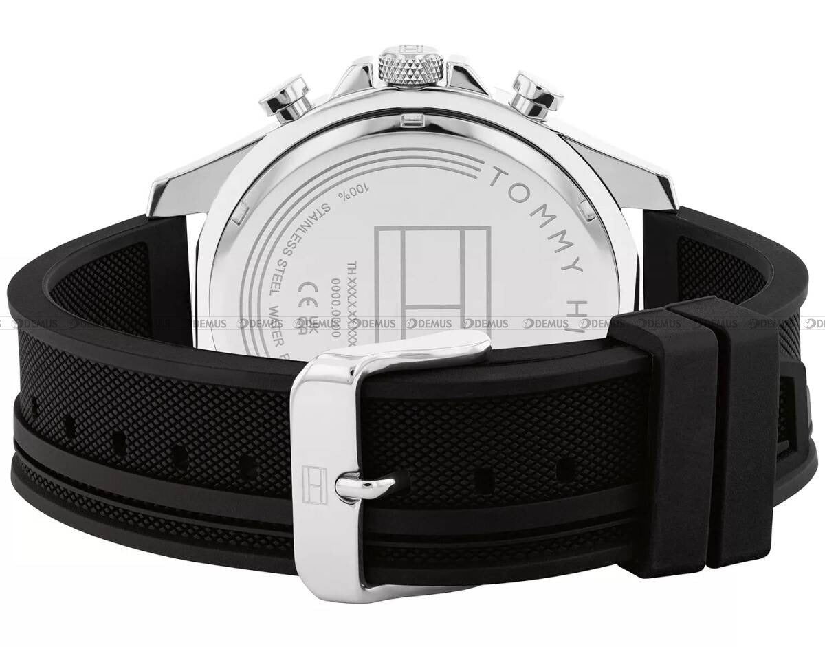 Tommy Hilfiger Clark Chronograph Black Dial Black Rubber Strap Watch For Men - 1792082