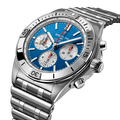 Breitling Chronomat B01 42 Six Nations Italy Blue Dial Silver Steel Strap Watch for Men - AB0134A41C1A1
