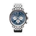Breitling Navitimer B01 Chronograph 46 Blue Dial Silver Steel Strap Watch for Men - AB0137211C1A1
