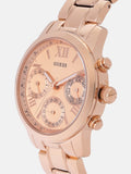 Guess Mini Sunrise Chronograph Quartz Rose Gold Dial Rose Gold Steel Strap Watch For Women - W0448L3