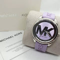 Michael Kors Janelle Three Hand Purple Dial Purple Rubber Strap Watch For Women - MK7143