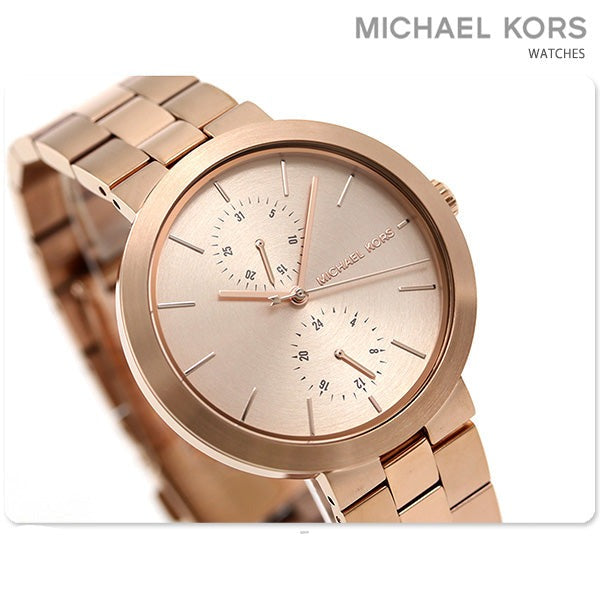 Michael Kors Garner Quartz Rose Gold Dial Rose Gold Steel Strap Watch For Women - MK6409